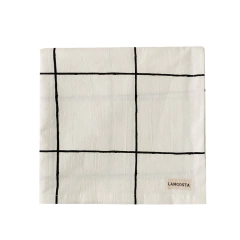 Mantel Lienzo Blanco Cuadrillé Negro - tienda online