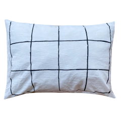 Fundas de Almohada Lienzo Blanco Grid - tienda online