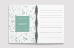 Libreta tapa dura rayada 15x21 Eucaliptus - Lo de María