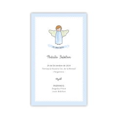 Estampitas Angelito marco celeste x 24 - comprar online