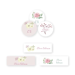 Stickers personales lavables Florones x 30