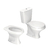 Inodoro Largo + Mochila + Bidet 3 agujeros + Tapa de inodoro Deca Modelo Ravena