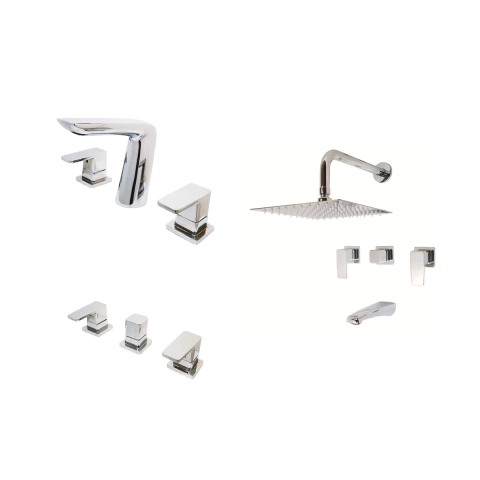 Juego de grifería marca Aqualaf modelo Vernazza