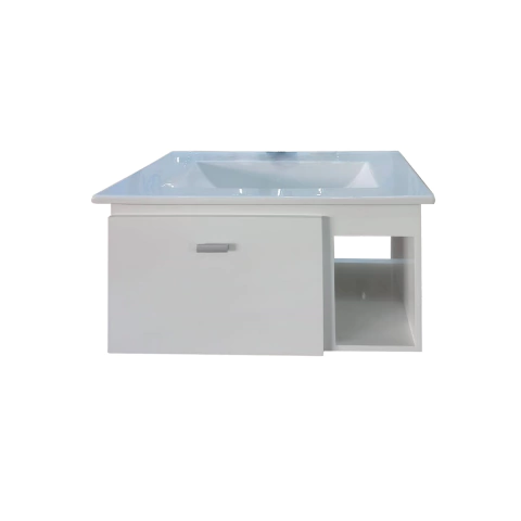 Vanitory Y Mesada De Baño Madera Flotante Colgante Blanco 60