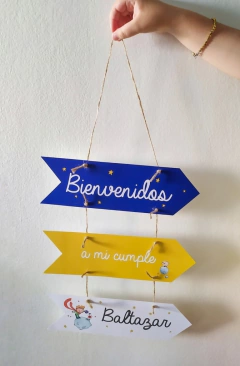 Cartel Bienvenida Principito flechas