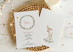 Estampita Bautismo ilustración + bolsa de organza + denario - Bola de Luces