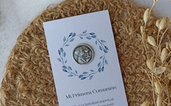 Estampita señalador medalla Simón - Nene Comunión