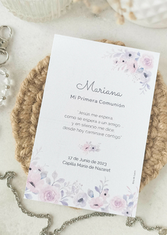 Estampita marco de flores lila - comprar online