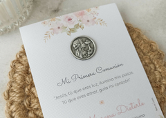 Estampita medalla Pia - Nena comunión