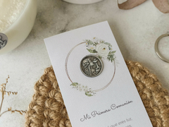 Estampita señalador medalla Leire - medalla nena comunion