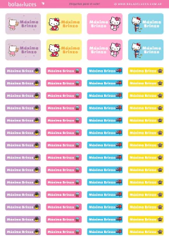 Etiquetas escolares Kitty - comprar online