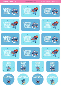 Etiquetas escolares Stitch