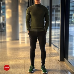 SWEATER CUELLO TORTUGA VERDE - comprar online