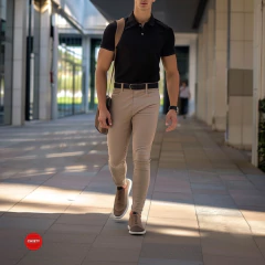 CAMISETA TIPO POLO NEGRA SLIM FIT algodón 100 % colombiano on internet