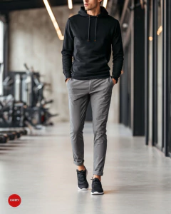 PANTALON EN DRILL GRIS - comprar online