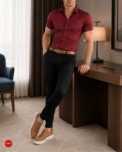 Camisa Manga Corta importada 100 % Slim fit en internet