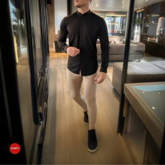 CAMISA NEGRA CUELLO NERU