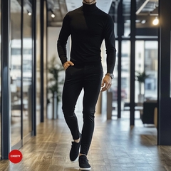 SWEATER CUELLO TORTUGA NEGRO - comprar online