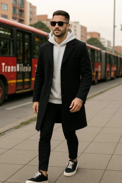 GABAN EN PAÑO NEGRO - tienda online