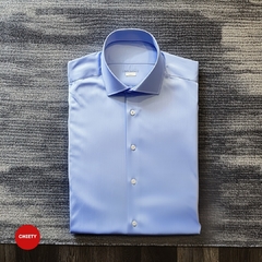 CAMISA IMPORTADA CELESTE EN TELA DE LUJO - comprar online