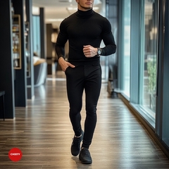 SWEATER CUELLO TORTUGA NEGRO