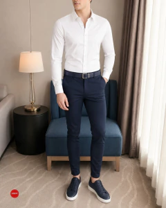 Camisa importada de vestir para hombre 100 % Slim Fit en internet