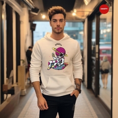 HOODIE BLANCO ESTAMPADO ASTRONAUTA