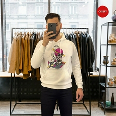 HOODIE BLANCO ESTAMPADO ASTRONAUTA en internet