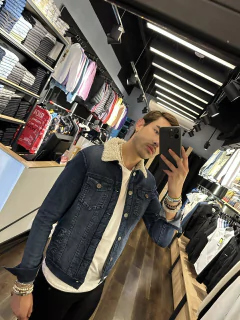 denim jacket with shearling - CHIETY