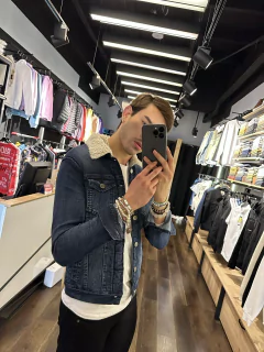denim jacket with shearling