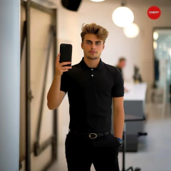 CAMISETA TIPO POLO NEGRA SLIM FIT algodón 100 % colombiano - online store