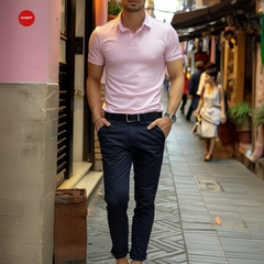 CAMISETA TIPO POLO ROSA SLIM FIT algodón 100 % colombiano - comprar online