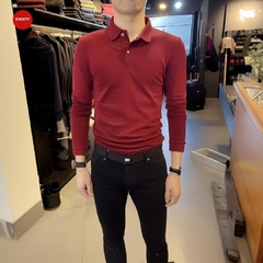 CAMIBUSO TIPO POLO VINO SLIM FIT algodón 100 % colombiano