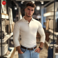 CAMIBUSO TIPO POLO MARFIL SLIM FIT algodón 100 % colombiano