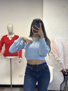 SWEATER TEJIDO CELESTE
