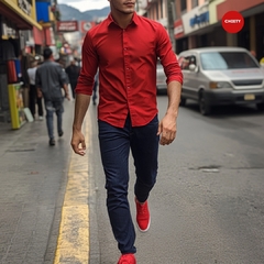 CAMISA ROJA CUELLO FRANCES SLIM FIT