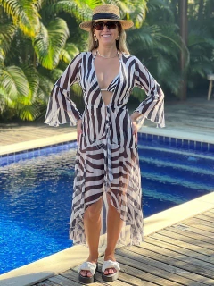 Saída de praia de tule, manga flare,Savana REF 47357 - comprar online
