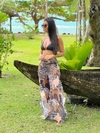 Calça de tule, onça bege e fundo preto REF 29605