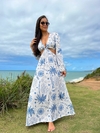 Vestido argola malha pontilhado azul REF 30274