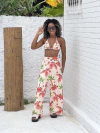 Kit Calça Malha + Biquíni pássaro rosa