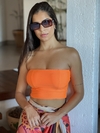 Cropped tomara que caia Laranja Neon com bojo REF 13345