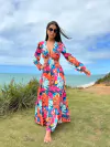 Vestido argola malha abacaxi colorido REF 30304