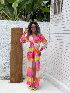 Saída de praia de tule, com punho, marmorizado neon REF 42253 - comprar online