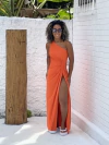 Vestido malha nó ombro só laranja REF 38539