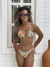 Conjunto Biquíni de amarrar folha amarela e laranja REF 40150