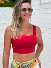 Cropped decote reto vermelho REF 44523