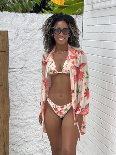 Camisão sem botão, pássaros rosa REF 43434