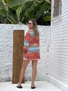 Camisão sem botão, marmorizada terra cota e azul REF 42284