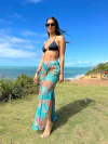 Calça de tule, onça com fundo verde REF 29582