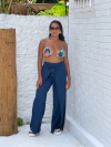 Calça malha amarração frontal azul marinho REF 43120